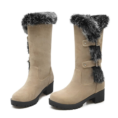 Abby | Elegante Wildleder-Schneestiefel mit warmem Kunstfellfutter