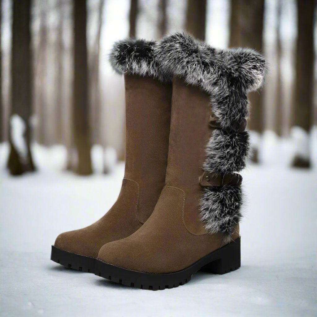 Abby | Elegante Wildleder-Schneestiefel mit warmem Kunstfellfutter