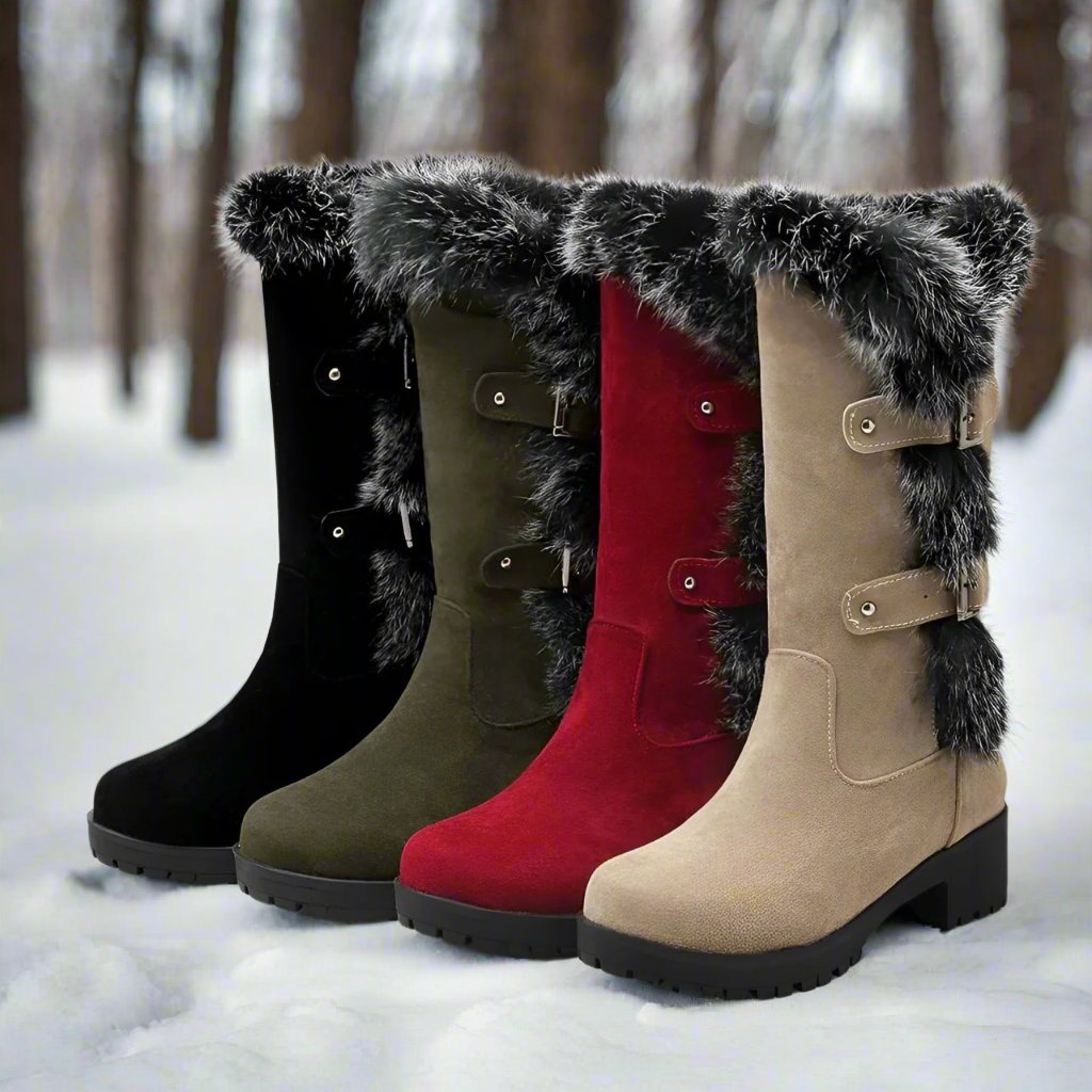 Abby | Elegante Wildleder-Schneestiefel mit warmem Kunstfellfutter