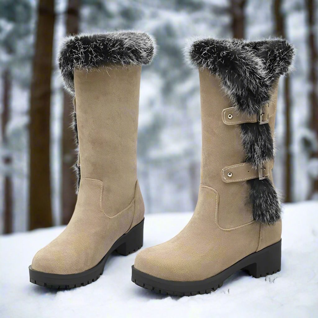 Abby | Elegante Wildleder-Schneestiefel mit warmem Kunstfellfutter