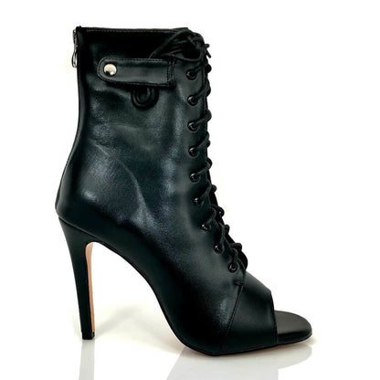 Amy | Elegante Peep-Toe-Stiefel mit Schnürung für festliche Anlässe