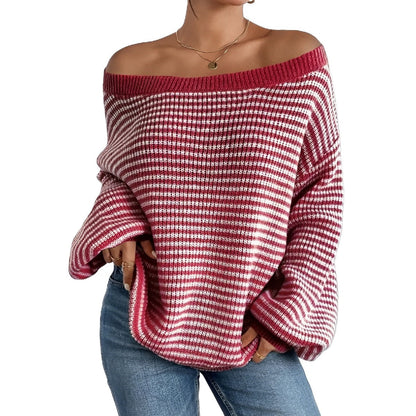 Chante | Modischer Schulterfreier Pullover mit eleganten Streifen