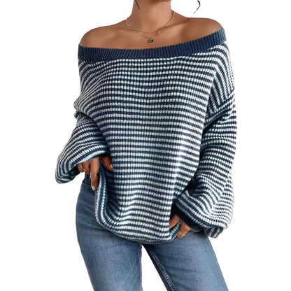 Chante | Modischer Schulterfreier Pullover mit eleganten Streifen