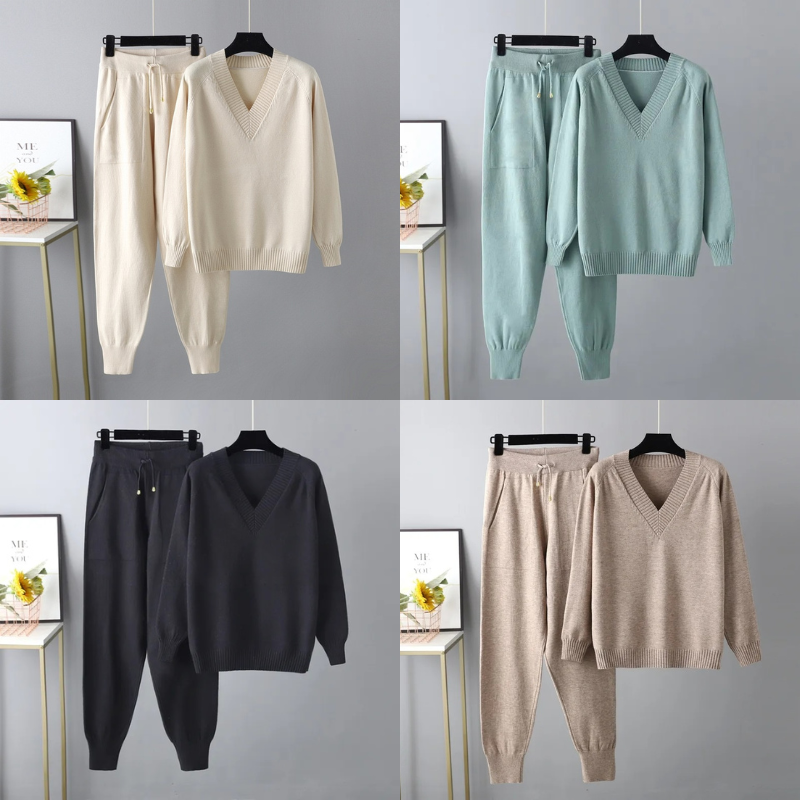 Claudine | Luxuriöses Damen Set aus Pullover und Hose für stilbewusste Frauen