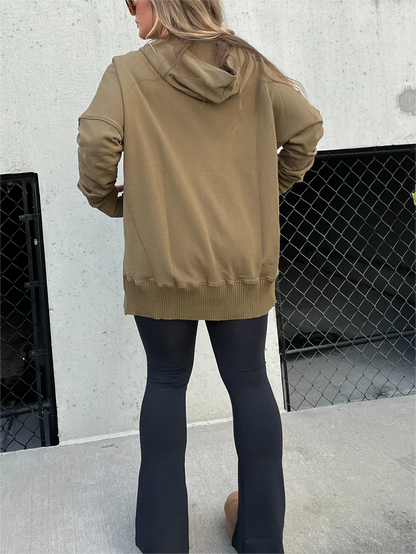 Emman | Kuscheliger Hoodie mit Knopfleiste und Handwärmern