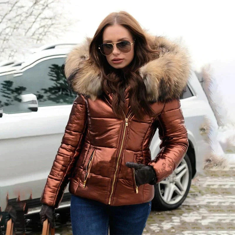 Krizzia | Stilvolle Winterjacke mit luxuriöser Pelzkapuze