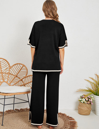 Kurvie | Stylisches Loungewear-Set mit T-Shirt und Hose für gemütliche Stunden