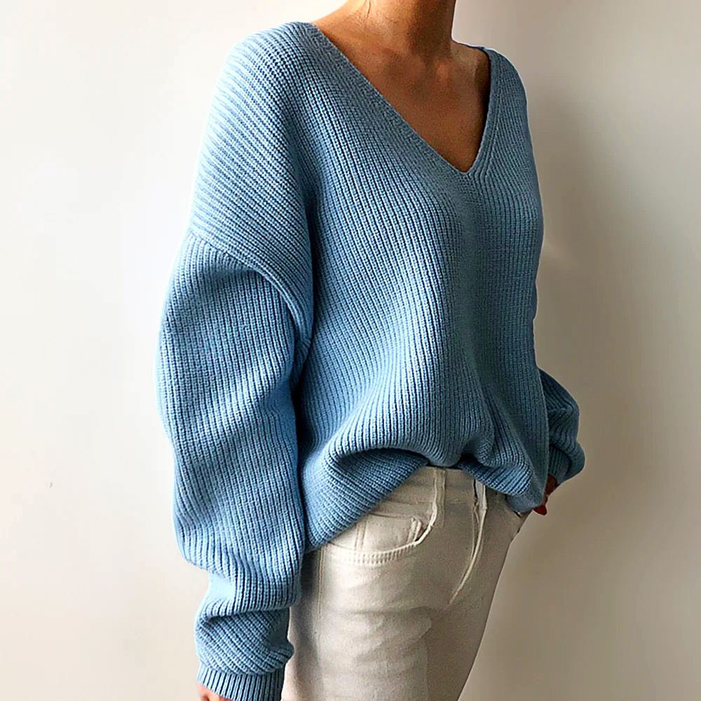 Ofelia | Bequemer Ofelia-Pullover mit V-Ausschnitt für stilvolle Frauen