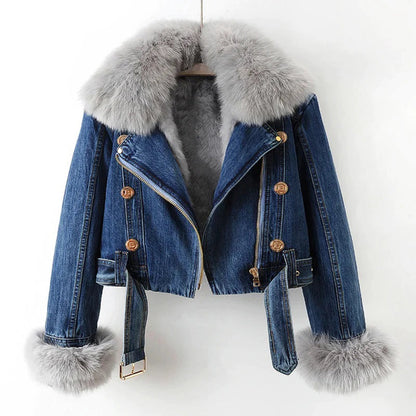 Roxy | Modische Jeansjacke mit Flauschigem Kragen für den Winter