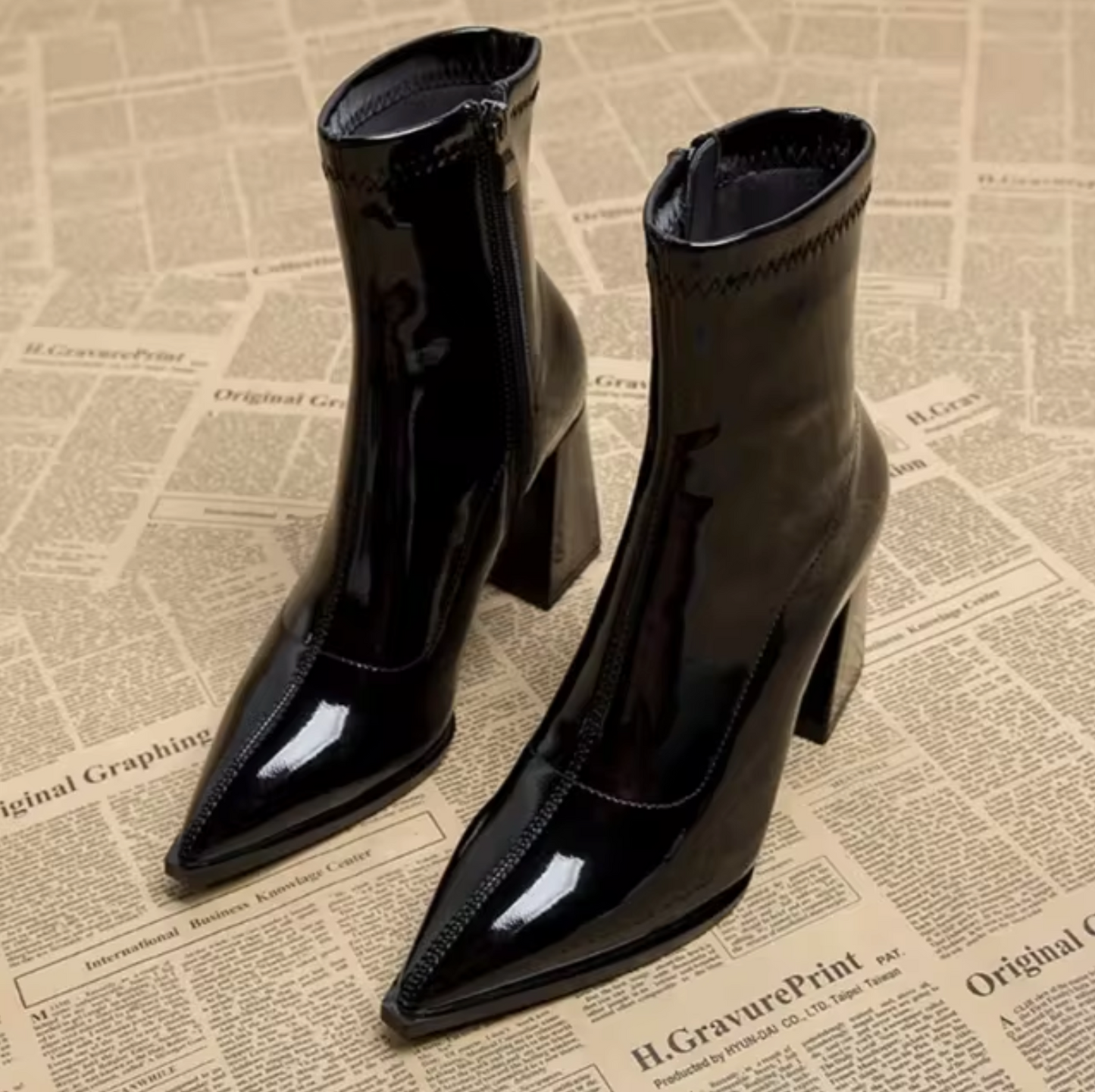 Ruffa | Elegante Leder-Ankle-Boots mit Blockabsatz für Frauen