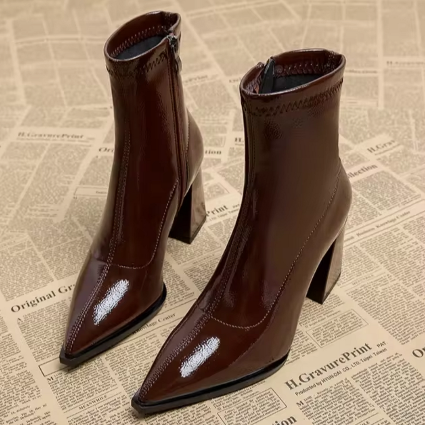 Ruffa | Elegante Leder-Ankle-Boots mit Blockabsatz für Frauen