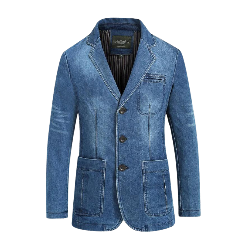 Timo | Moderne Denim-Blazer-Jacke für Herren mit tailliertem Schnitt