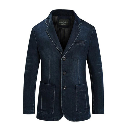 Timo | Moderne Denim-Blazer-Jacke für Herren mit tailliertem Schnitt