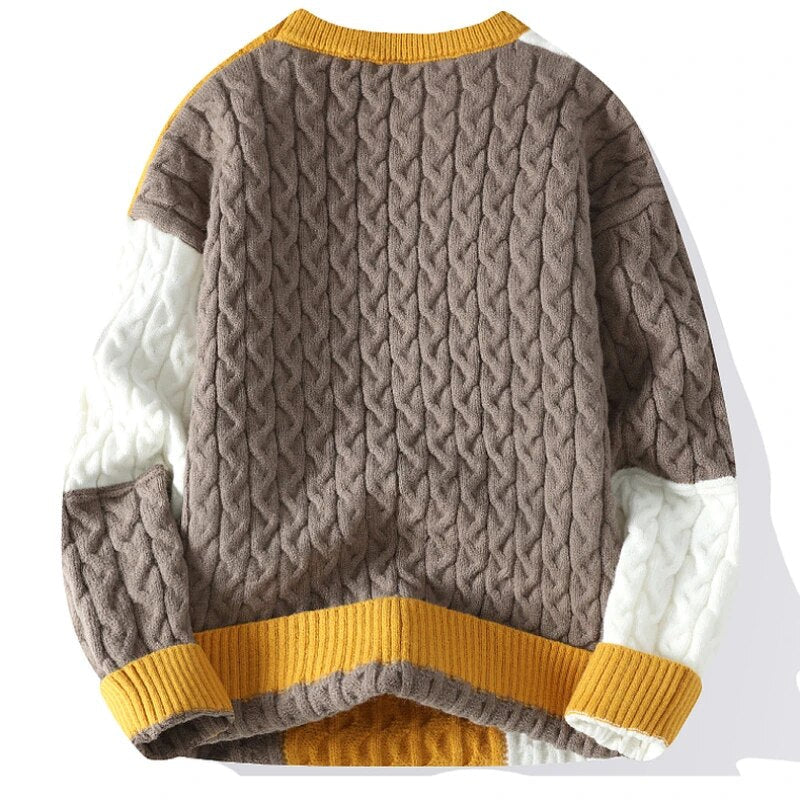 Tommy | Einzigartiger Patchwork Strickpullover für Herren