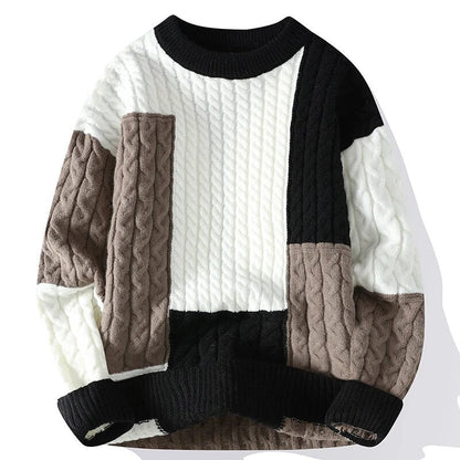 Tommy | Einzigartiger Patchwork Strickpullover für Herren