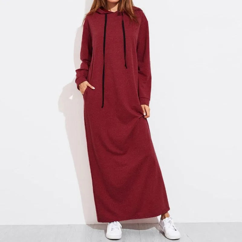 Toni | Bequemes Maxi-Kleid mit Kapuze für lässige Anlässe